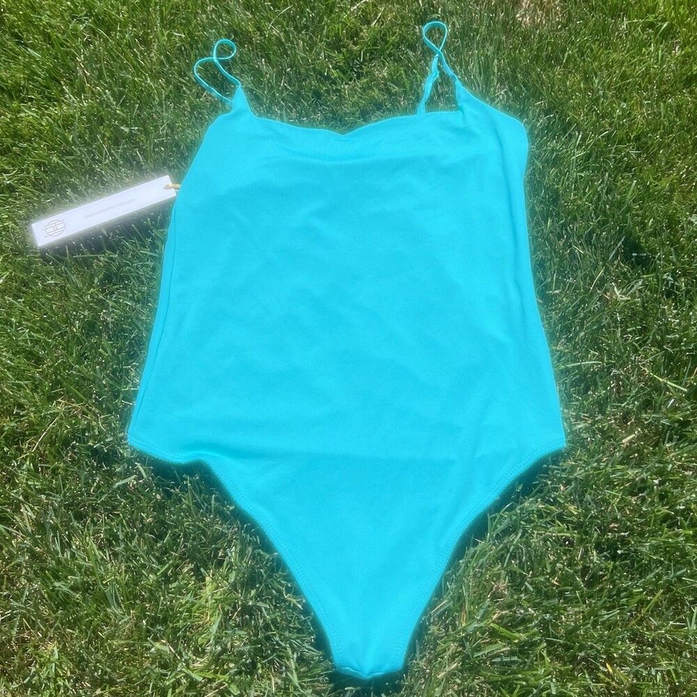 House of Harlow 1960 Bodysuit Teal Green‎ Turquoise Women's Size NWT Large